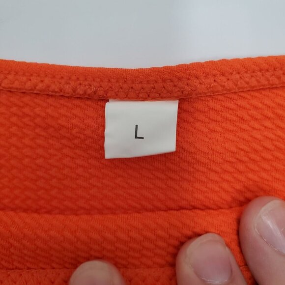 Unbranded Women's Bright Orange Knit Feel Scalloped Swim Bikini Bottoms Size L - Picture 3 of 5